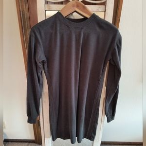 The Normal Brand Grey Cotton Blend Long Sleeve Crewneck Tunic Dress Size S